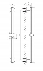 DRĄŻEK PRYSZNICOWY 66 CM MIEDŹ SZCZOTKOWANA 2