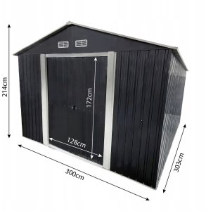 Stalowa Narzędziownia Domek narzędziowy 303x300x214 9m2 Blaszak DUŻY 2