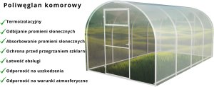 Szklarnia z poliwęglanu Tunel ogrodowy 2,4x4 m profile 20x20 poliwęglan 4mm 4