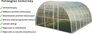 Szklarnia z poliwęglanu Tunel ogrodowy 3,5x6 m profile 20x40 poliwęglan 6mm 4