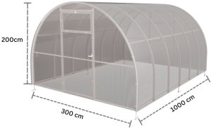 Szklarnia z poliwęglanu Tunel ogrodowy 3x4 m profile 20x40 poliwęglan 6mm 6