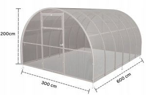 Szklarnia z poliwęglanu Tunel ogrodowy 3x6 m profile 20x20 poliwęglan 5mm 6