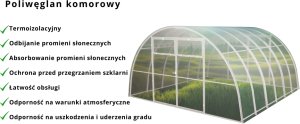 Szklarnia z poliwęglanu Tunel ogrodowy 4x6 m profile 20x40 poliwęglan 8mm 4