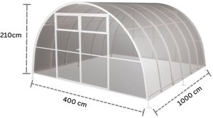 Szklarnia z poliwęglanu Tunel ogrodowy 4x6 m profile 20x40 poliwęglan 8mm 6