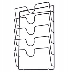 Wieszak uchwyt na pokrywki organizer metalowy czarny VILDE 569737 6