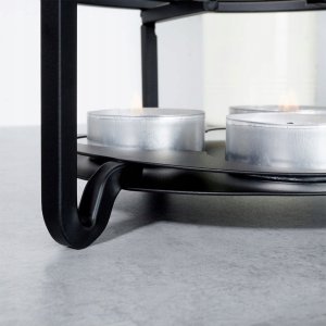 Podgrzewacz do dzbanka kubka herbaty metalowy świecznik x3 tealight VILDE 229073 5