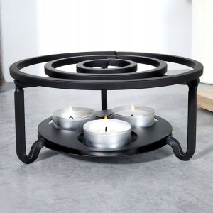Podgrzewacz do dzbanka kubka herbaty metalowy świecznik x3 tealight VILDE 229073 7