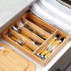 Wkład na sztućce do szuflady szuflad organizer bambusowy 25x35cm VILDE 229199 4
