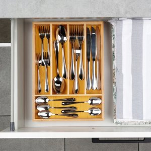 Wkład na sztućce do szuflady szuflad organizer bambusowy 25x35cm VILDE 229199 7