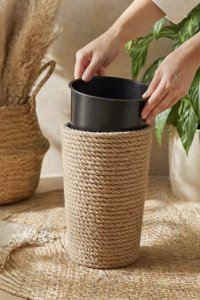 Adoni Doniczka jutowa boho z wkładem 36 cm – ręcznie robiona (adoni36) 5