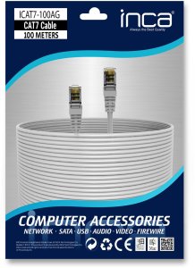 INCA Ethernetkabel ICAT7-100AG S/FTP1 23 AWG CAT7-Kabel 100M 3