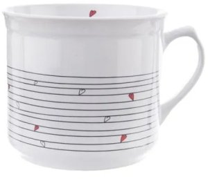 Kubek ceramiczny z woreczkiem na herbatę biały SERCE duży 650 ml ORION 128852 6