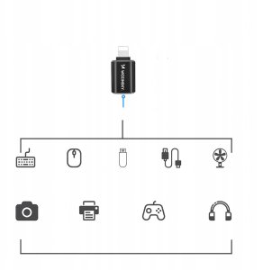 Adapter USB Wozinsky WALA-01 USB-A - Lightning Czarny  (5907769378959) 2