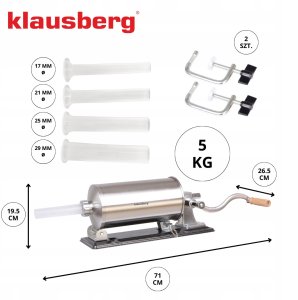 Klausberg Nadziewarka do kiełbas 5.0kg pozioma KLAUSBERG KB-7929 4