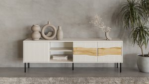 Szafka RTV INSERTO 3D1W 190x40x61,5 kaszmir + LED 5
