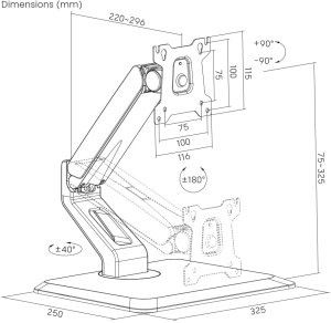 Gembird Stojak biurkowy na monitor 17" - 32" (MS-D1ST-01) 8