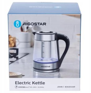 Czajnik Elektryczny Aigostar 2200W 1,7L Led Regulacja Temperatury Filtr 6