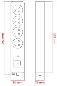 Listwa zasilająca DPM FMP4015W, 4 gniazda, 1,5m, biała 4