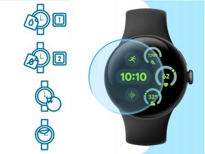 Hello Case 2-PAK Szkło Hybrydowe do Google Pixel Watch 3 (wersja 45 mm) (Szkiełko, 9H) 4
