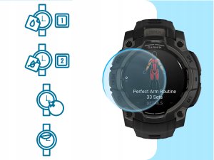 Hello Case 3-PAK Szkło Hybrydowe do Garmin Instinct 3 (wersja 45 mm) (Szkiełko, 9H) 4
