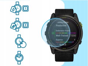 Hello Case 3-PAK Szkło Hybrydowe do Garmin Enduro 3 (Szkiełko, Ochronne, Odporne, 9H) 4