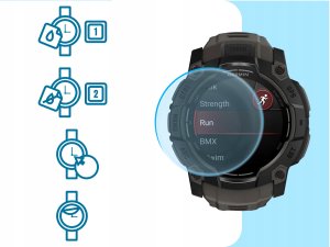 Hello Case 3-PAK Szkło Hybrydowe do Garmin Instinct 3 (wersja 50 mm) (Szkiełko, 9H) 4