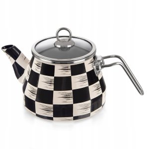 Czajnik Emaliowany ORION SZACHOWNICA 2 L ze Szklaną Pokrywką Indukcja 2
