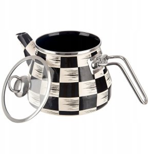 Czajnik Emaliowany ORION SZACHOWNICA 2 L ze Szklaną Pokrywką Indukcja 4