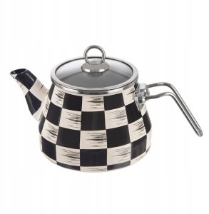 Czajnik Emaliowany ORION SZACHOWNICA 2 L ze Szklaną Pokrywką Indukcja 6