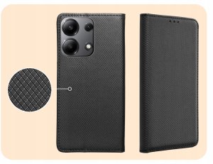 Hello Case ETUI Z KLAPKĄ DO Xiaomi Redmi 13 4G CZARNE ZAMYKANE MAGNETYCZNE 4