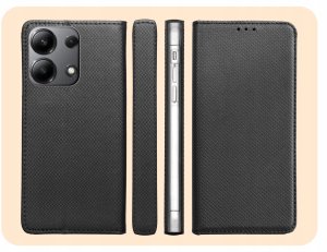 Hello Case ETUI Z KLAPKĄ DO Xiaomi Redmi 13 4G CZARNE ZAMYKANE MAGNETYCZNE 6