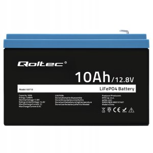 Qoltec Akumulator LiFePO4 Litowo-Żelazowo-Fosforanowy | 12.8V | 10Ah | 128Wh | BMS 5
