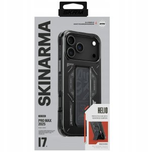 Etui Skinarma Helio do iPhone 17 Pro Max Magnetic Charging + Grip Stand grafitowy 5
