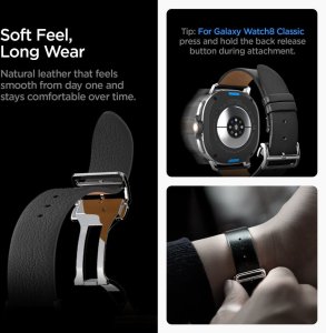 Pasek Spigen ENZO do Samsung Galaxy Watch 8 / Classic (40/44/46mm) czarny 10