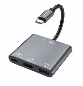 Hub Wozinsky WHCH-01 USB-C PD 100W HDMI 4K@30Hz USB-A 10Gbps - szary 4