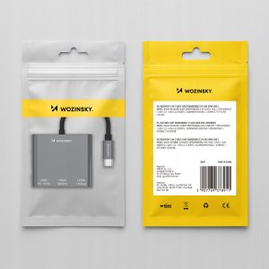 Hub Wozinsky WHCH-01 USB-C PD 100W HDMI 4K@30Hz USB-A 10Gbps - szary 6