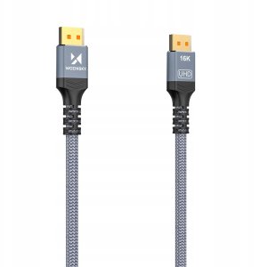 Kabel Wozinsky WPS-16AYL1S DisplayPort 2.1 Certyfikowany VESA 80 Gb/s 16K@60Hz 8K@120Hz 4K@240Hz HDR HDCP DSC 1m - czarny 4