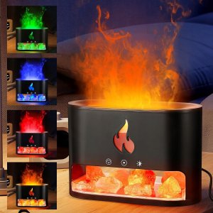 Dyfuzor zapachowy NAWILŻACZ POWIETRZA KOMINEK LAMPKA NOCNA EFEKT PŁOMIENIA LED DYFUZOR SÓL 11