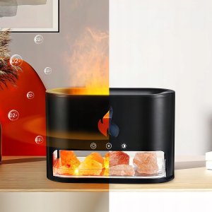 Dyfuzor zapachowy NAWILŻACZ POWIETRZA KOMINEK LAMPKA NOCNA EFEKT PŁOMIENIA LED DYFUZOR SÓL 2