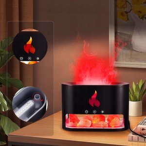 Dyfuzor zapachowy NAWILŻACZ POWIETRZA KOMINEK LAMPKA NOCNA EFEKT PŁOMIENIA LED DYFUZOR SÓL 3