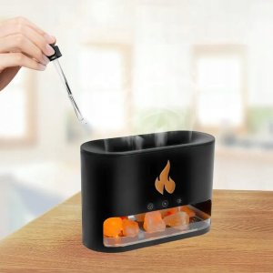 Dyfuzor zapachowy NAWILŻACZ POWIETRZA KOMINEK LAMPKA NOCNA EFEKT PŁOMIENIA LED DYFUZOR SÓL 6