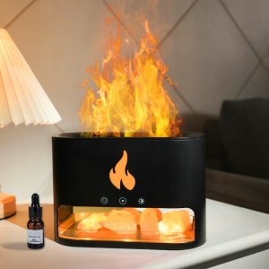 Dyfuzor zapachowy NAWILŻACZ POWIETRZA KOMINEK LAMPKA NOCNA EFEKT PŁOMIENIA LED DYFUZOR SÓL 8