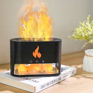 Dyfuzor zapachowy NAWILŻACZ POWIETRZA KOMINEK LAMPKA NOCNA EFEKT PŁOMIENIA LED DYFUZOR SÓL 9