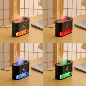 Dyfuzor zapachowy NAWILŻACZ POWIETRZA KOMINEK LAMPKA NOCNA EFEKT PŁOMIENIA LED DYFUZOR SÓL 10