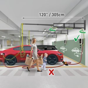 Uchwyt ścienny wysięgnik 305cm kabla ładowarki samochodowej 2