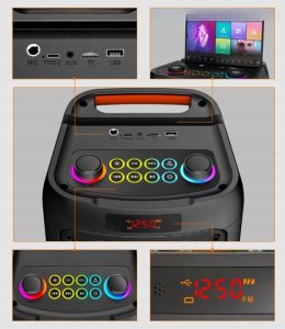 Mikrofon Gesnada Zestaw do karaoke Gesnada K68 Głośnik z 2 mikrofonami Bluetooth 4