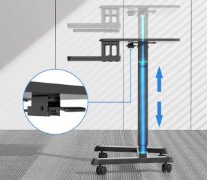 Biurko BONTEC Mobilne Biurko Stojące z 4 Kółkami Regulowana Wysokość 72-112cm 2