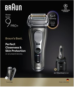 Braun Series 9 Pro+ Wet & Dry 6-in-1 SmartCare centrs & PowerCase futralis tumsi peleka - Skuveklis 9675CC (8700216555012) 4