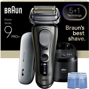 Braun Series 9 Pro+ Wet & Dry 6-in-1 SmartCare centrs & PowerCase futralis tumsi peleka - Skuveklis 9675CC (8700216555012) 8