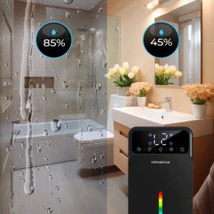 Climative DH-035 Luxe UV osuszacz powietrza z lampą UV higrometr termometr podświetlany zbiornik Peltiera tryb snu cicha praca akcesoria filtracja powietrza 10